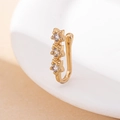 Clip per naso dorata senza piercing con tre stelle in zircone e design a U minimal - A stella