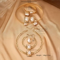 Baroque pearl jewelry set details with exact dimensions of necklace, earrings and rings - Choker (T099)