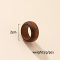 Macro-opname van 2cm walnoothouten ring met gepolijste natuurlijke houtnerftextuur - Walnootkleur (J020)