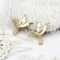 Elegant 18k gold plated hummingbird pendant with shell inlay and micro zircon stones - Hummingbird / 25*26.7mm / Hummingbird 25*26.7mm