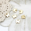 Set of 6 gold plated 18K butterfly charms with brushed texture for jewelry making - Small Butterfly / Gold