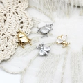 Colgantes de abeja y escarabajo bañados en oro de 18 quilates con pedrería fina - Abeja Circonia (11.7*12mm) / Oro blanco