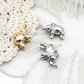 Exquisitos colgantes de elefante chapados en oro de 18K y plata con cristales para joyería DIY - Elefante (13.8*20.5mm) / Oro blanco