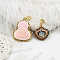 Exquisite Chinese style enamel gourd and shield pendants with gold lobster clasps details - Pink Nine-tailed Fox Gourd 20*25mm