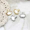 18K gold plated ginkgo leaf pendants with mother of pearl inlay for DIY jewelry - Small Ginkgo Style / 12.5*12.5mm / White Gold