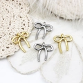 Ciondoli a forma di fiocco placcati oro 18k per creazione di collane e gioielli DIY - Fiocco Grande Bianco / 19.6*21mm / Oro