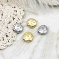 Detailed macro view of 18K gold and silver irregular vintage spacer beads for DIY jewelry - Small Round (10x10.7mm) / Gold