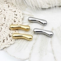 Dettaglio di distanziatori curvi oro e argento per la creazione di gioielli DIY - 6.8*24.5mm / Forma di Osso (Oro)