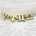 Polished gold 12 zodiac constellation pendants on soft white feather background - Aries (22.7*21mm)