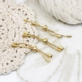 Three-piece set of adjustable 18K gold plated slider clasps for DIY jewelry making - Sliding Buckle Connector (40mm)