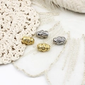 18K vergoldete und versilberte Tier-Zwischenperlen für DIY-Schmuck Halsketten - Runder Stein-Stil / Gold