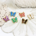 Detailed view of colorful butterfly charms with 18K gold plating for DIY jewelry projects - 13*16mm / Butterfly-Shell White