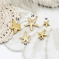 Golden 18K starfish charms in five textured styles for DIY jewelry making - Starfish (1# 15.5*17.5mm)