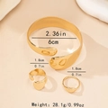 Specifiche dettagliate sulle dimensioni per anelli a goccia dorati e set bracciale regolabile - Stile Aerodinamico Dorato (S291)