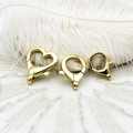 Detail of 18K gold-plated heart and round spring lobster clasps for DIY jewelry making - Large Style / Large Heart Pendant
