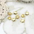 Polished 18K gold plated star spacer beads for DIY necklace and bracelet jewelry making - Star (6.6*6.6mm)