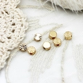 Detailed close-up of 18K gold plated cylinder spacer beads with sunburst pattern textures - Patterned Round (5*5mm)