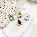 Water-drop shaped zirconia charms in four colors for DIY jewelry making - Drop Platinum 7.7*12.5mm