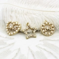 Colgantes de corazón y estrella bañados en oro 18K con perlas y circonitas para joyas - Corazón Love
