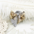 Micro-set 18K gold plated fireworks and bow brooch with sparkling cubic zirconia - Bow 32*35.5mm