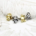 Bären-Anhänger in Antik-Silber und Gold für DIY-Schmuckherstellung und Halsketten - Teufelsbär-Stil / Antiksilber
