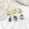 Goldene und silberne Bär-Hase-Anhänger für DIY-Schmuckherstellung und Halsketten - Geschenkbox-Stil / Antiksilber