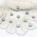 Perle bleu aigue-marine en argent avec cristaux pavés pour la création de bijoux - Or 18K Bleu Rond