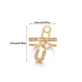 Safety pin design ring with gold plating and star-shaped zircon, sized 16mm by 25mm - Gold Safety Pin Star Style