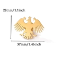 Golden eagle lapel pin brooch for suits with wings spread and star detail on white background - Spread Wing Eagle With Stars / Gold