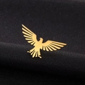 Golden flying eagle lapel pin brooch for suits crafted in polished stainless steel - Eagle Style (XZ338G) / Gold