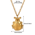 18k gold plated stainless steel ladybug pendant necklace with 38+7cm twist chain - Ladybug Style (N07594)