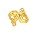Chic multi-layered interlaced geometric heart ring in gold-plated finish for women - Gold / Multi-layer Intertwined Design (JZ4821-Stainless)