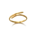 Adjustable gold plated cross ring with textured surface in a minimalist geometric style - Gold / Double Layer Textured Cross (JZ4858-Stainless)