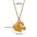 Detailed size specifications for the 18K gold-plated tropical fish pendant necklace - Tropical Angel Fish Style (N07607)