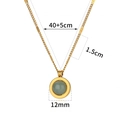 Collar de acero inoxidable dorado con colgante de piedra verde y perla fina - Estilo de Gema Verde Claro Redonda (N06975G) / Dorado-Verde Claro (N06975G)