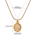Collier ovale doré avec pendentif perle rose et chaîne serpent réglable chic - Or-Rose Clair (N07235G-1)