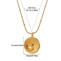 Macro detail of golden turtle shell shell pendant with snake chain and beads on white background - Round Spiral Pattern Style (N07617G)