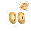 Polished gold flower leaf stud earrings in a minimalist thick curved design for women - Long Arc Pod Shape Style (E5362)