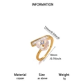 Anillo de cobre dorado con motivo de flor púrpura y detalles de circonita - Dorado / Flor Irisada Diamantes en Fila (JZ8946G)