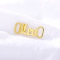 Bijou de lacet en acier doré avec plaque nominative Leo au style gothique - Lion