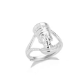 Adjustable silver Nefertiti ring featuring Egyptian queen head design for men and women - Nefertiti Queen Portrait Silver (P251010-t)