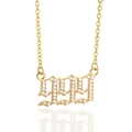 Gold-plated gothic 999 number necklace with sparkling pavé zircons and fine O-chain link - Angel Number 999 / Gold
