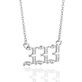 Polished silver 111 angel number pendant necklace with sparkling cubic zirconia stones - Angel Number 333 / Steel