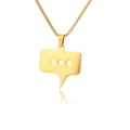Detailaufnahme eines goldenen Sprechblasenanhängers mit drei Löchern an einer Boxkette - Chat-Blasenform (Gold 2) / Gold