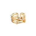 Minimalist gold multi-layer wrap ring with cubic zirconia stones for women - Multi-Layer Wrap Bezel-Set Rhinestone Style (G123158G-2)