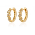 Elegant 18k gold plated hoop earrings with twisted texture and zircon inlay - Twisted Rope Pave Hoop Style (E3127G-2) / 18K Gold / Gold