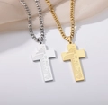 Detail of tree of life cross pendants in gold and silver with inspirational engraving - I Can Do All Things Lettering Cross Style / Gold