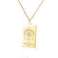 Collar colgante de tarot Sagitario cuadrado en acero inoxidable bañado en oro de 18K - Dorado / Sagitario