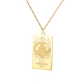 Collar de tarot Acuario en oro de 18K con colgante rectangular del zodiaco - Dorado / Acuario