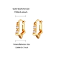 Gold plated star shaped hoop earrings featuring sparkling white zircon accents - Pentagram Shape Gold Huggie (E5748G) / 18K Gold / Gold